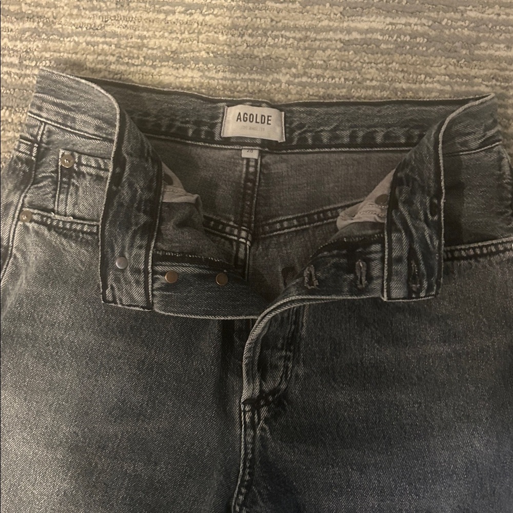 Agolde Riley - High Rise Jeans in Dark Gray